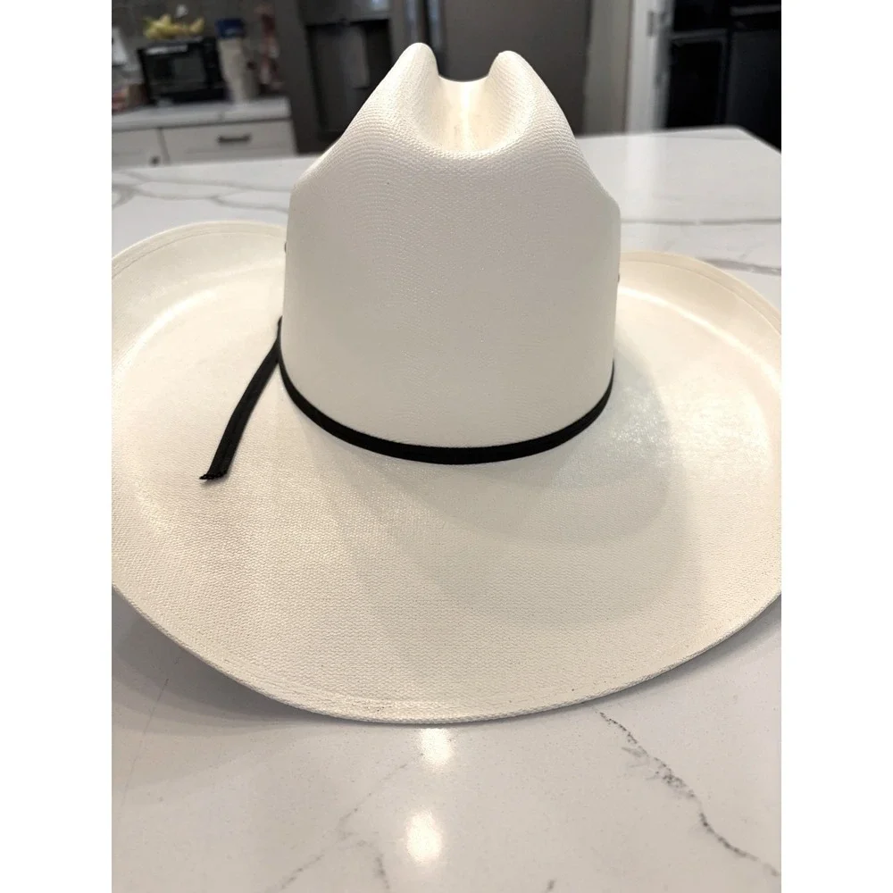 NWOT Western Express Low Crown Straw Cowboy Hat White Western Wear Sz Small